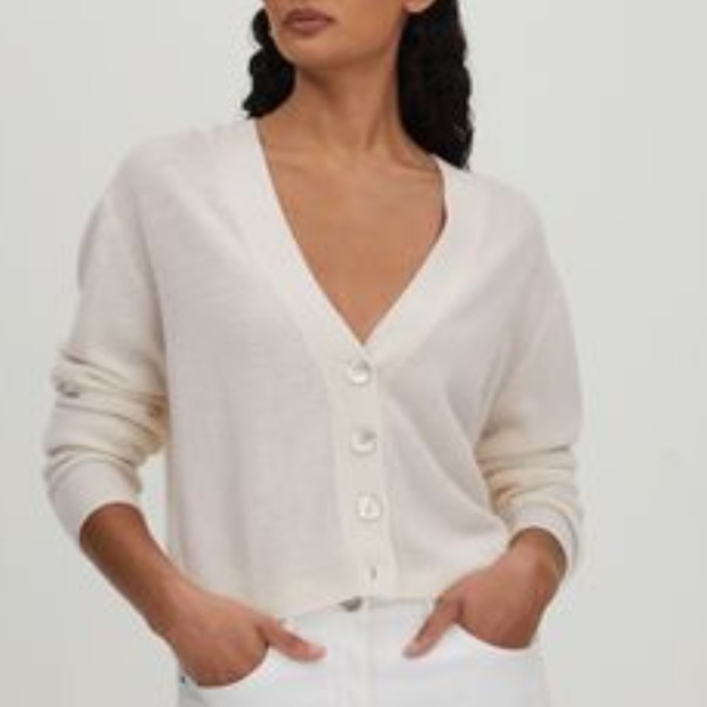 Crush cotton/silk/cashmere cardigan